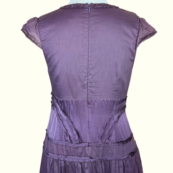 Saja Women’s Boho Lightweight Cotton Plum Midi Dress With Mini Ruffle De… - Picture 8 of 16